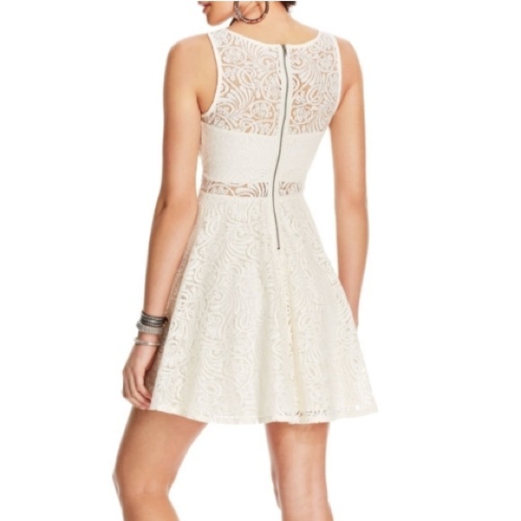 American Rag Cie Off White Ivory Lace Fit & Flare Sleeveless Dress - Picture 3 of 10